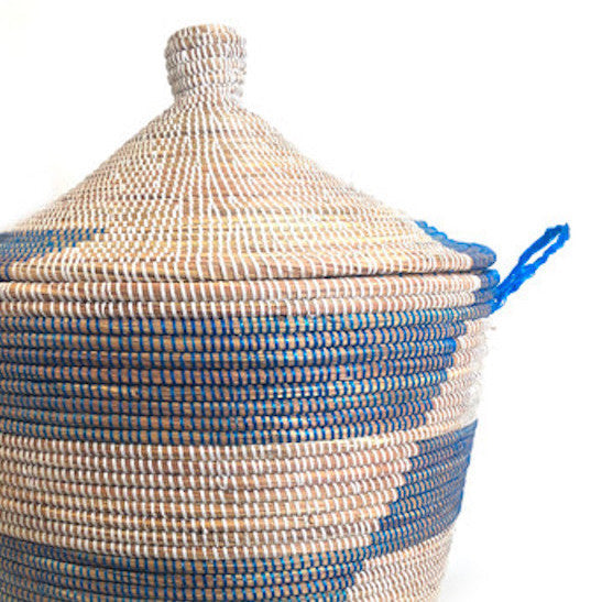 Low Storage Basket - Blue Stripe 3