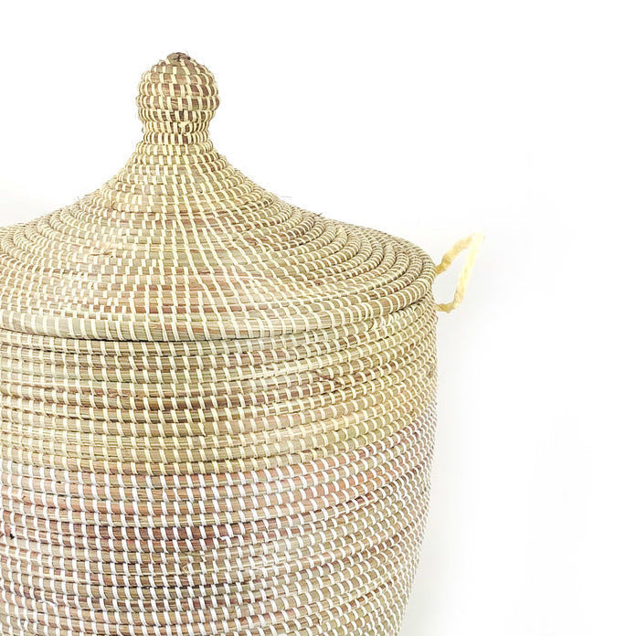 Medium Two-Tone Basket - Natural + White 3