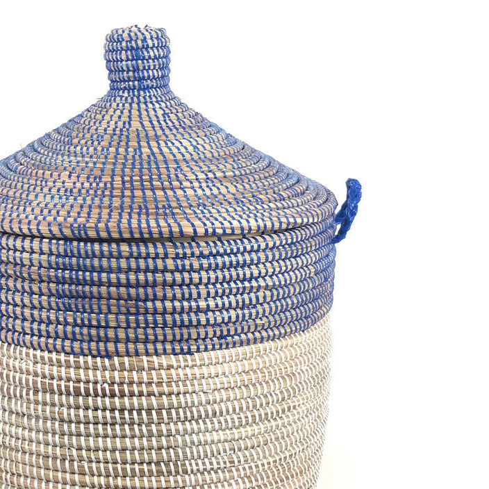 Medium Two-Tone Basket - Navy + White 3