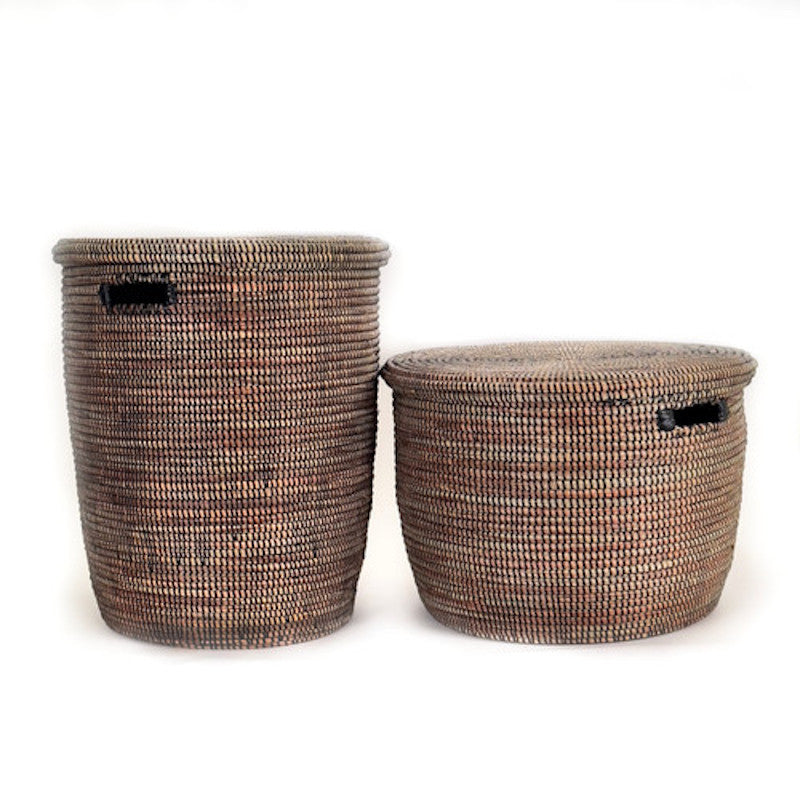 Black Flat Lid Floor Basket 3