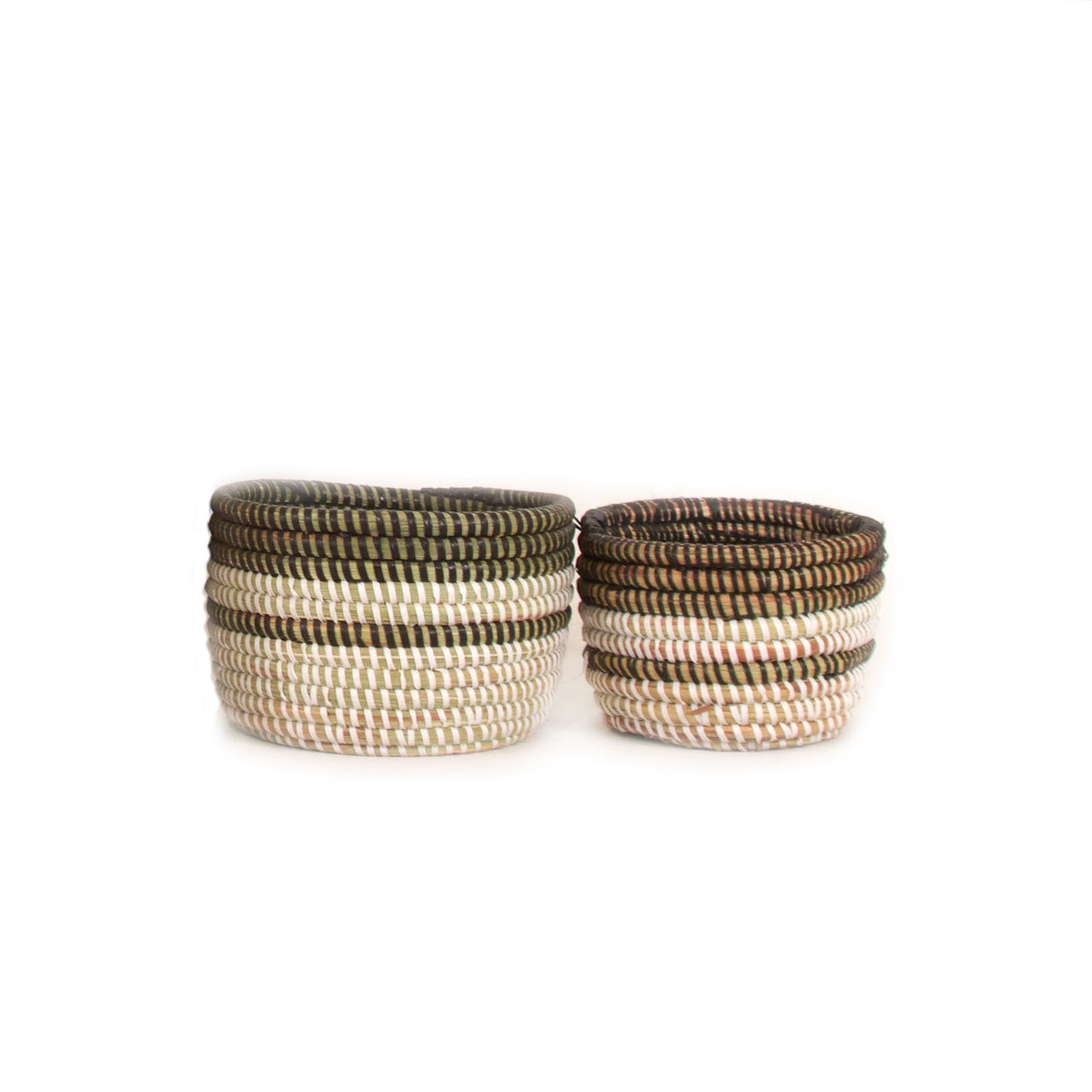 Black and White Stripe Basket - Small 3