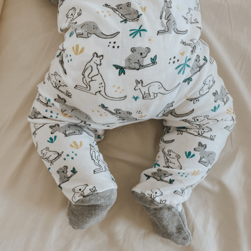 3pc footie set | koala vintage aqua & heather grey 3