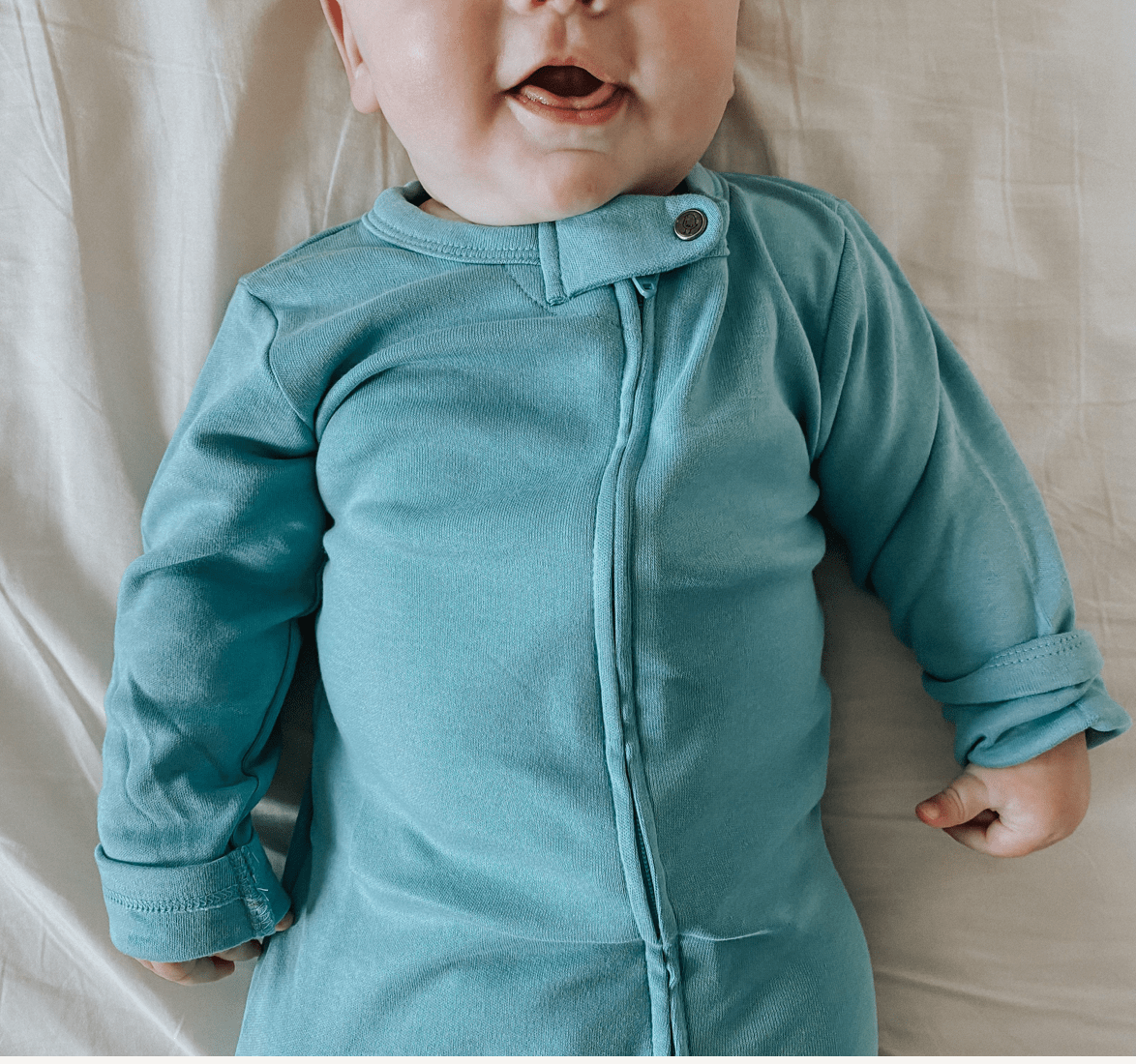 3pc footie set | vintage aqua periwinkle & heather grey 4