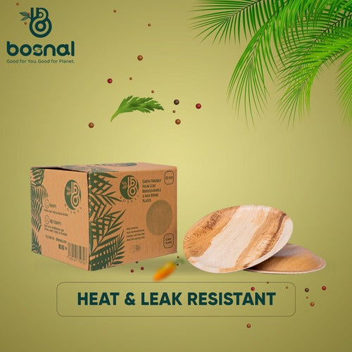 Bosnal - Palm Leaf Biodegradable Plates, 6 inch, Round 8