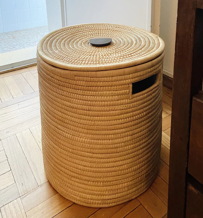 Malawi Basket with Wooden Handle 3