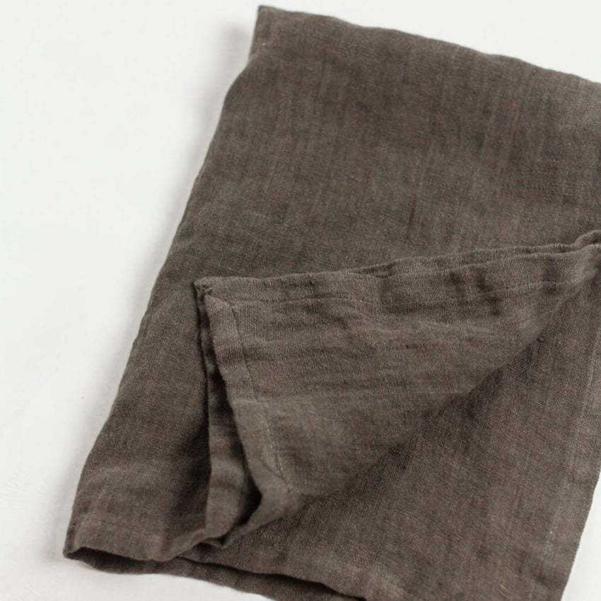 Stone Washed Linen Tea Towel - Iron Ore 5