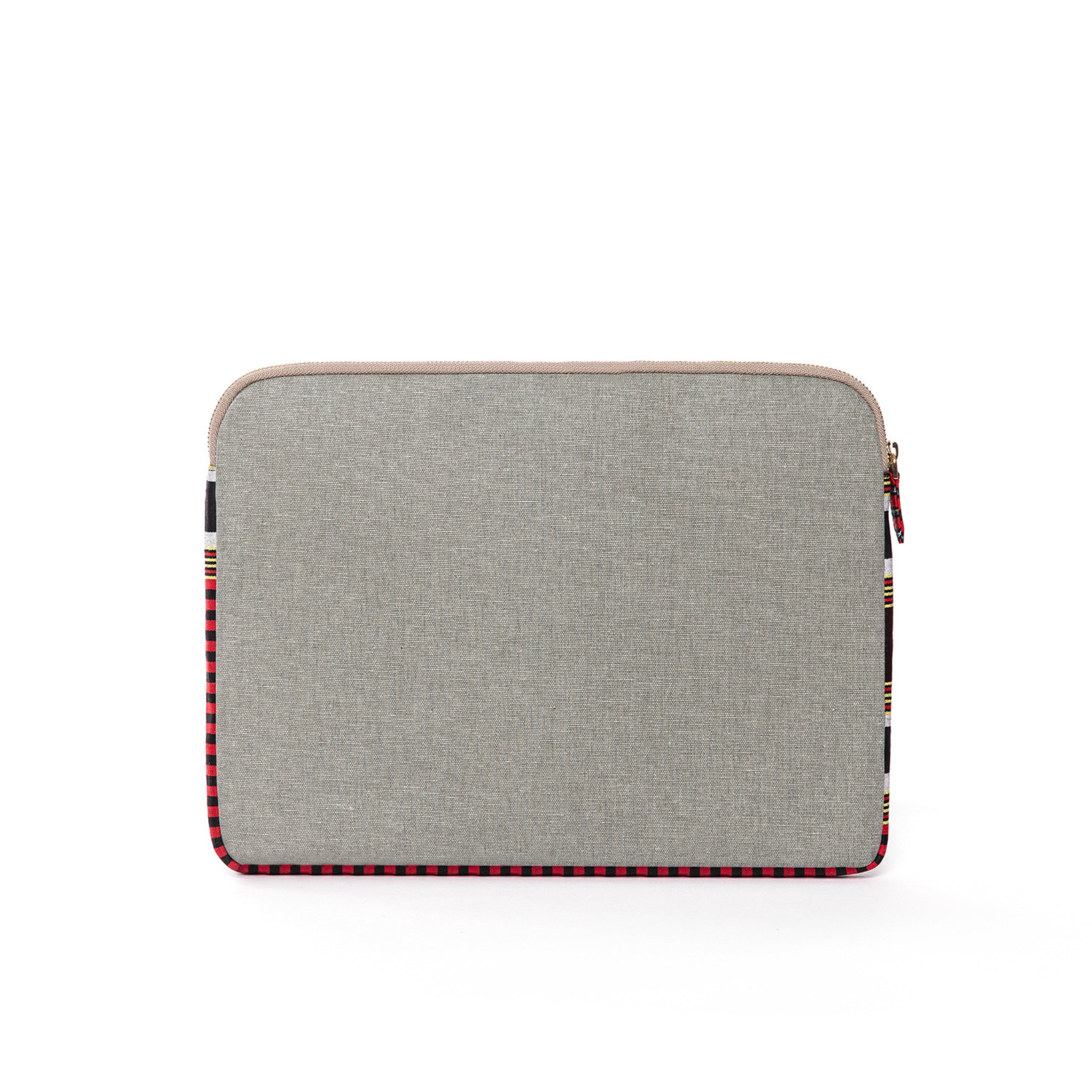 Zipped Gray Canvas Laptop Case for 13" 14" 3