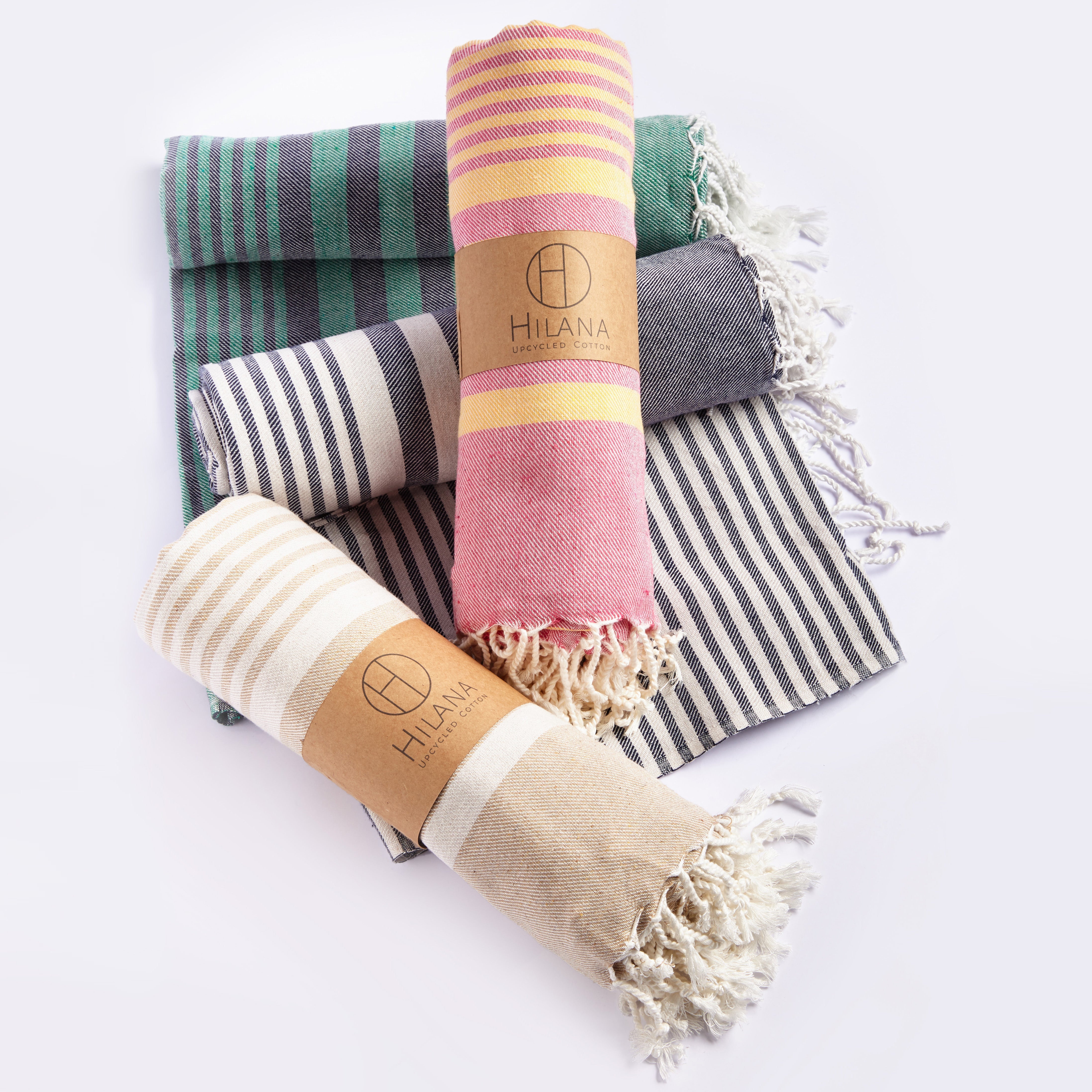 Fethiye Striped Throw Blanket - Beige 5