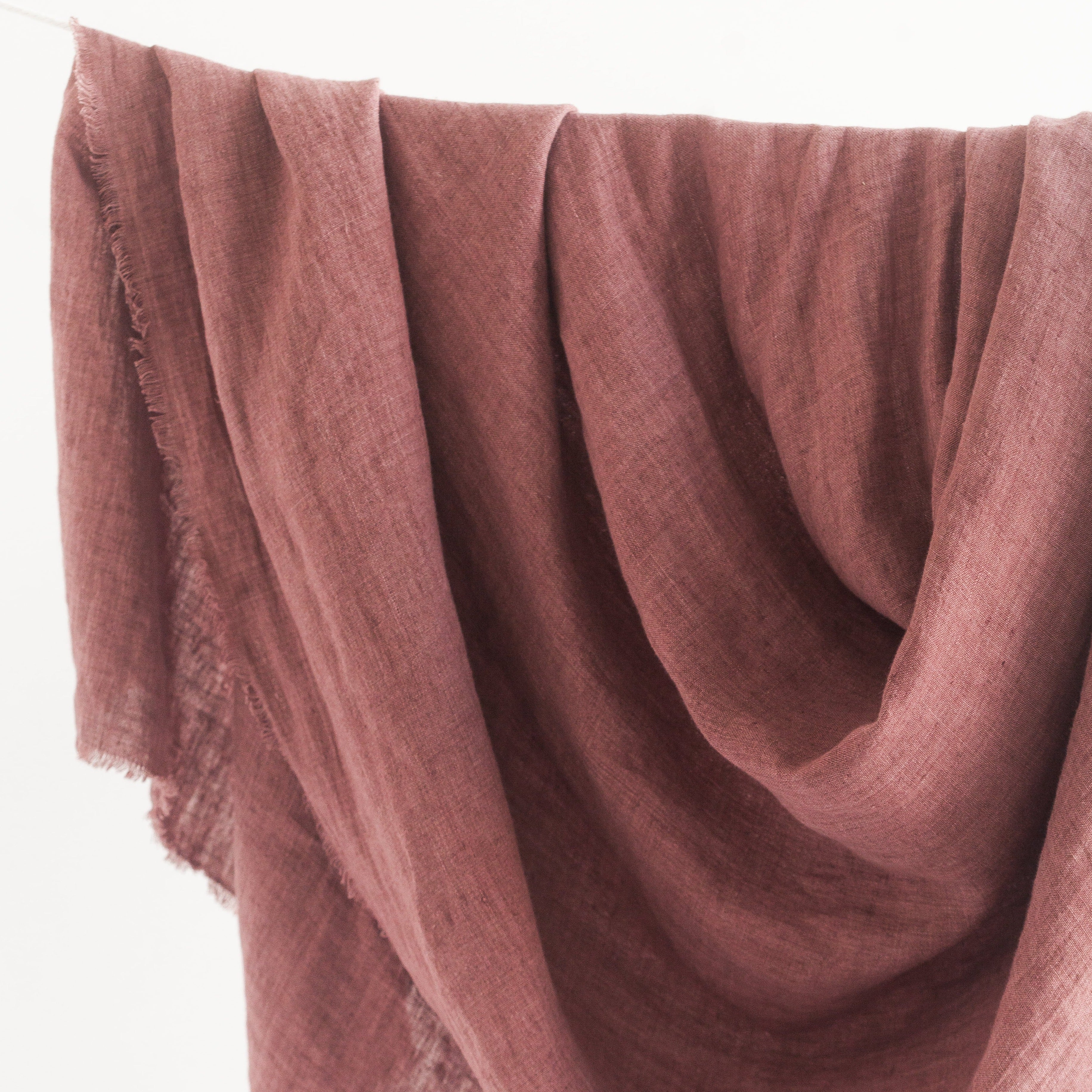Stone Washed Linen Throw - Ash Rose 4