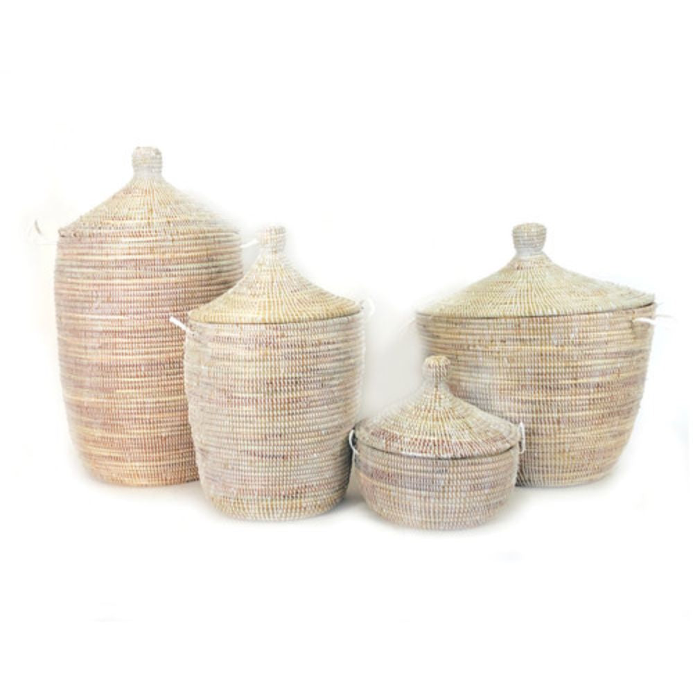 Dou Lid Storage Basket Monochrome White -  Medium 3