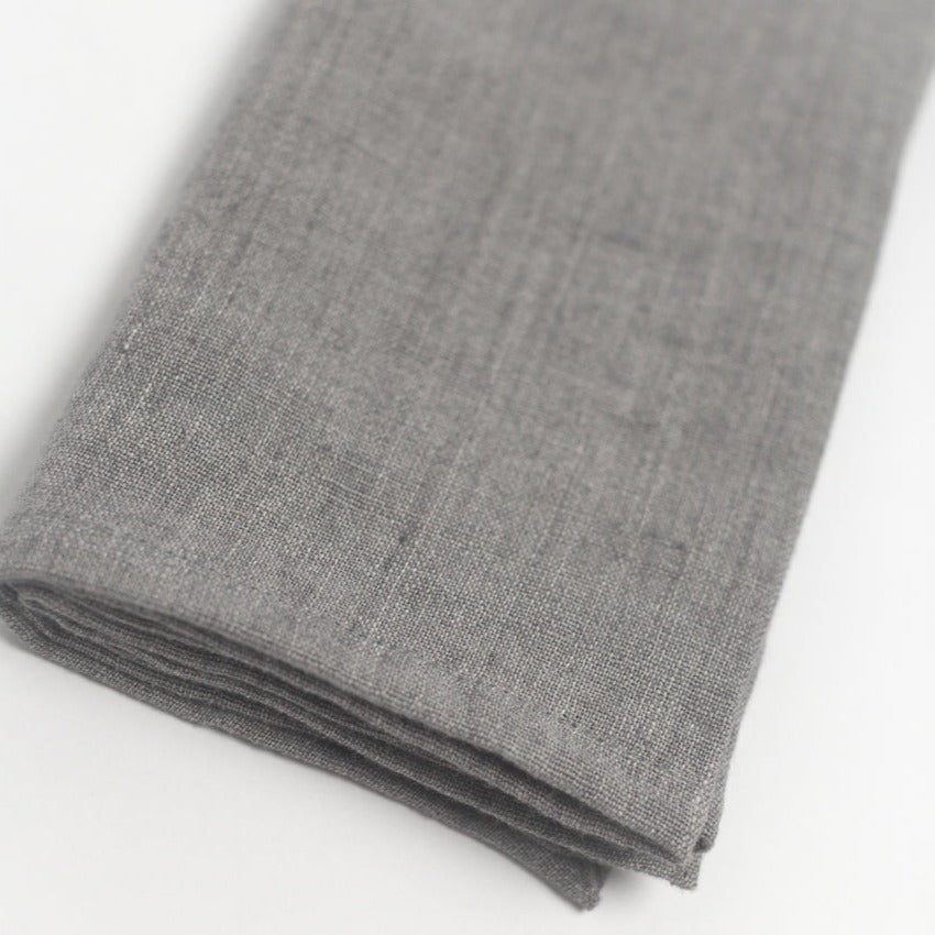 Stone Washed Linen Napkins, Oyster - set of 4 5