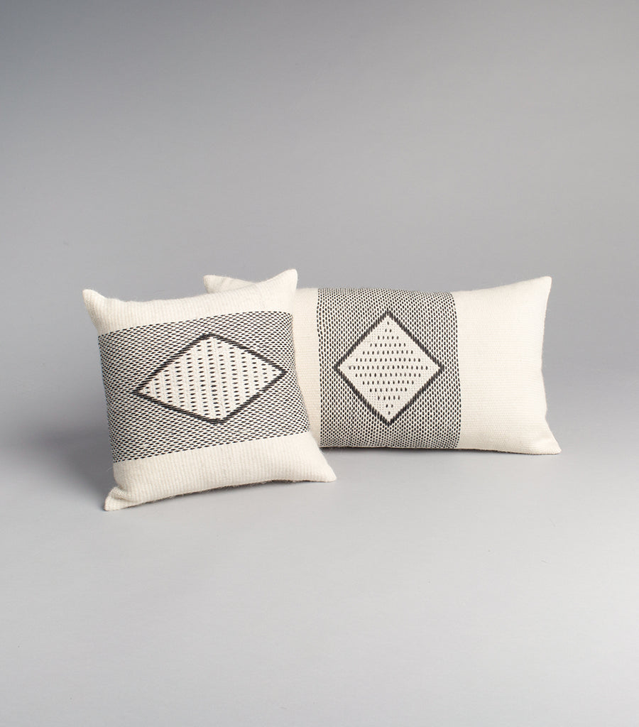 Diamante Square Textile Small Pillow in Ivory 6