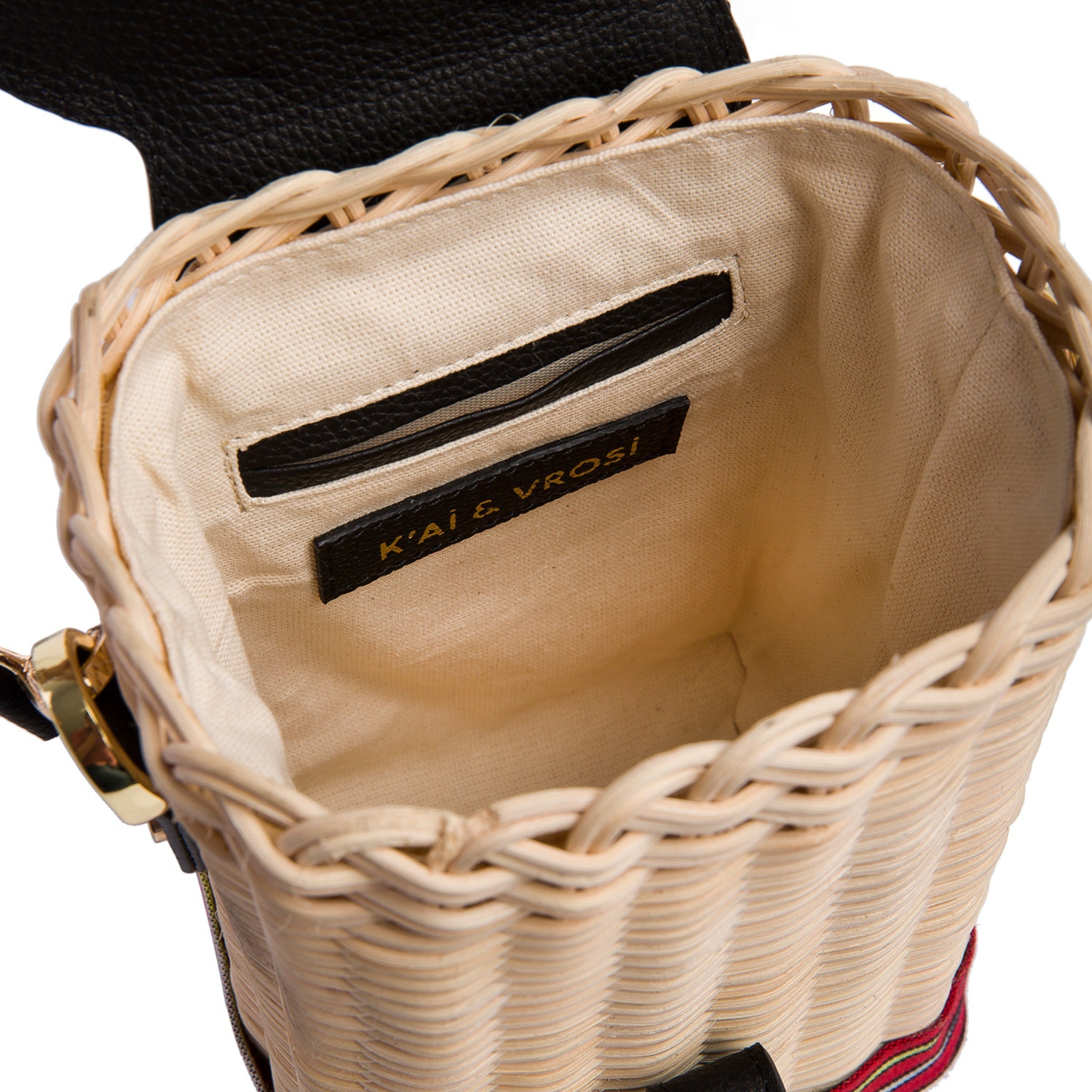 Black Leather & Woven Straw Crossbody Bag 3
