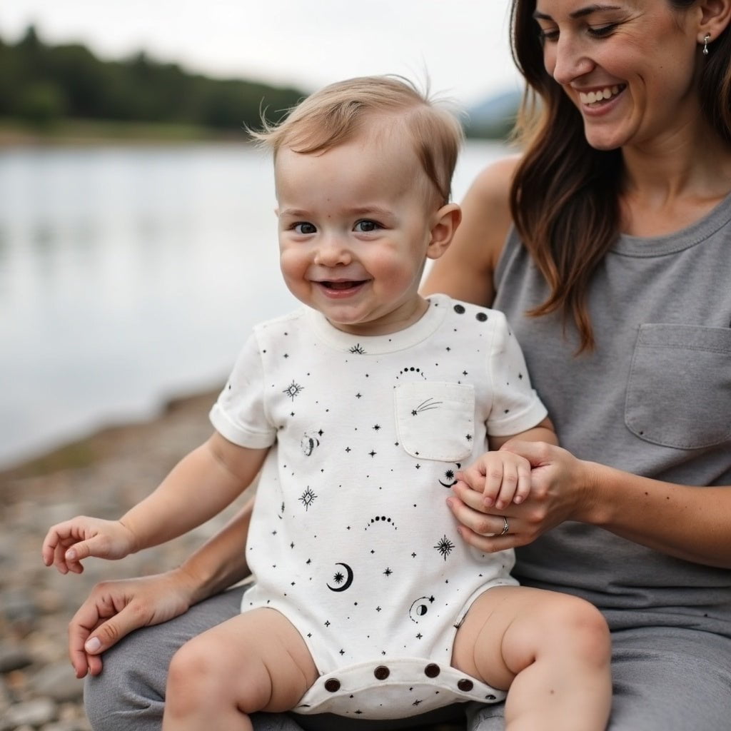 short sleeve romper | celestial 4