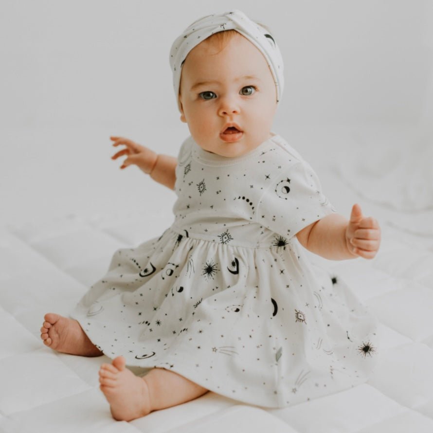 short sleeve twirl dress | celestial 4