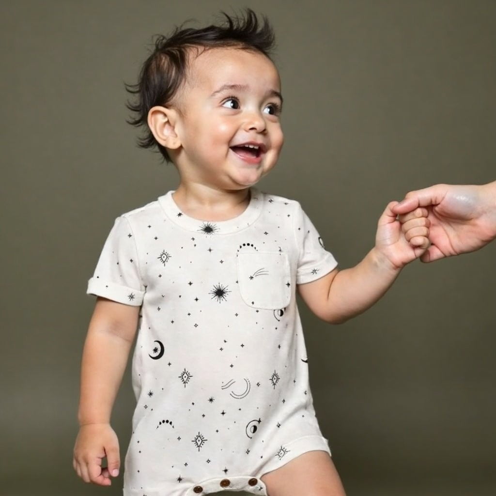 short sleeve romper | celestial 5
