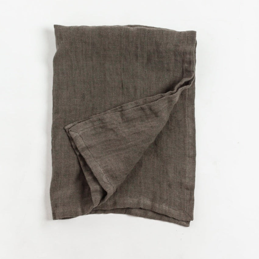 Stone Washed Linen Tea Towel - Iron Ore 8