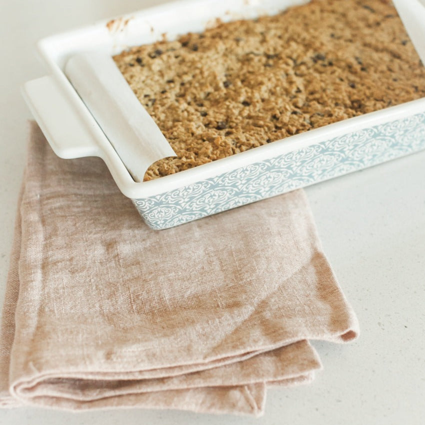 Stone Washed Linen Tea Towel - Blush 7