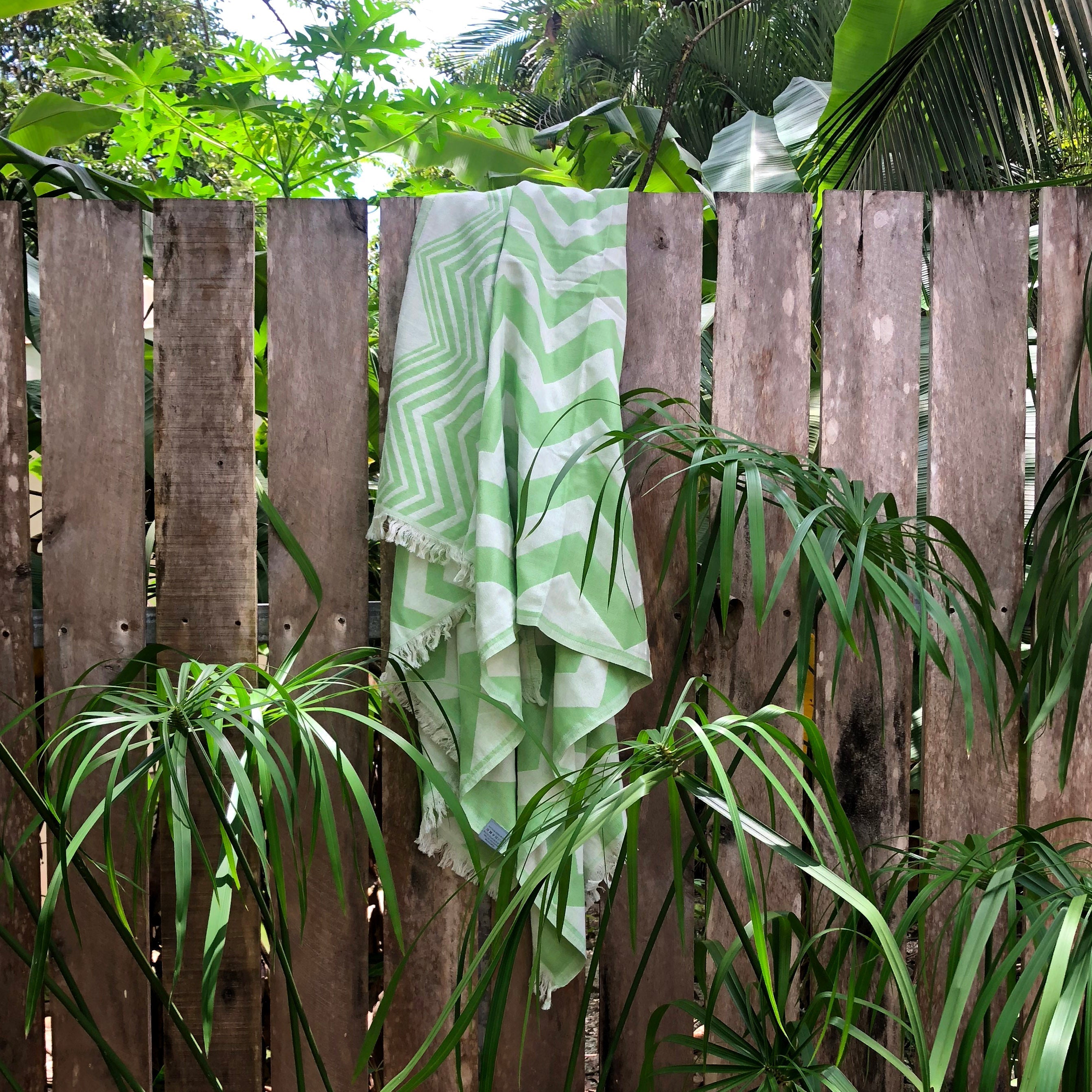 Mersin Chevron Towel / Blanket  - Green 7