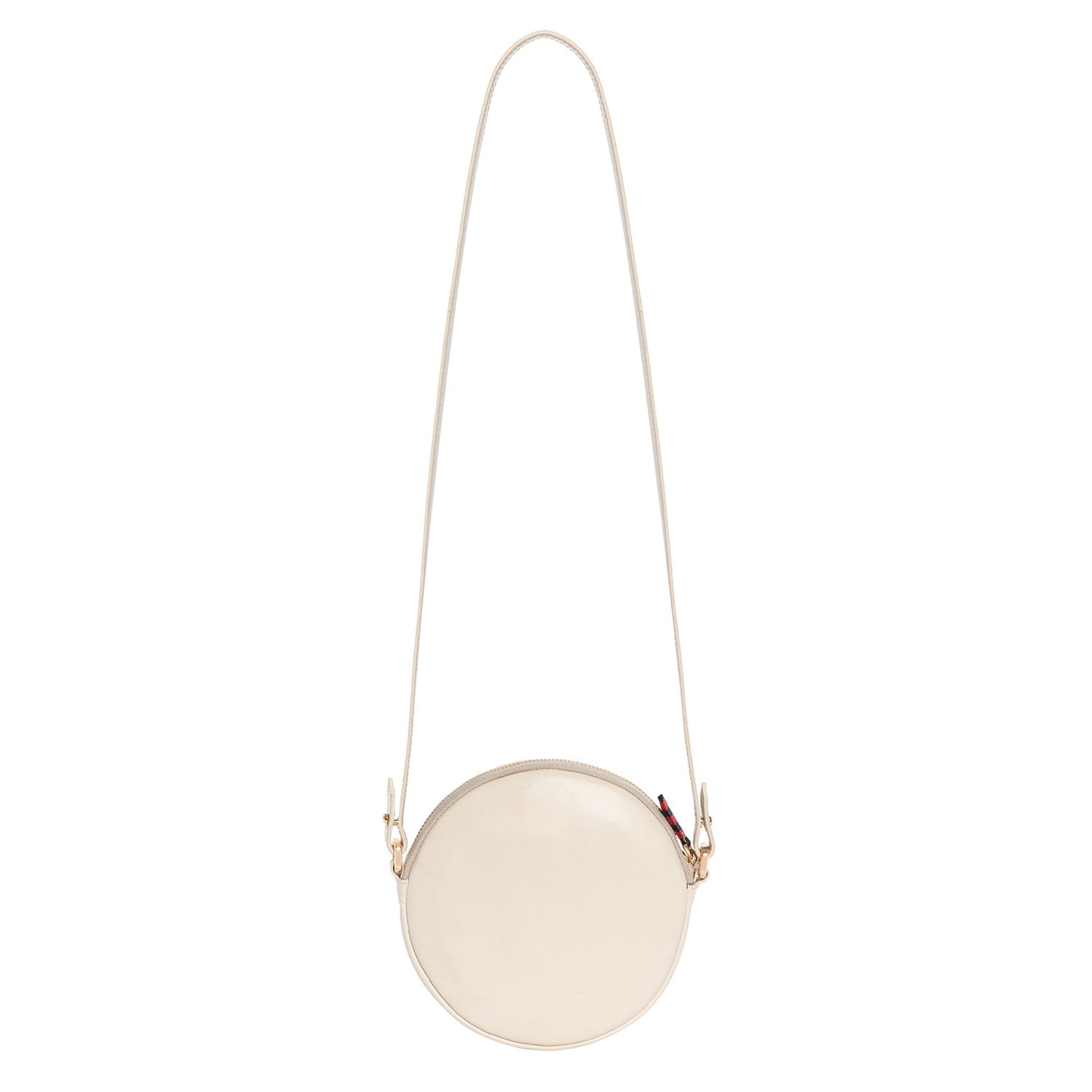 Beige Genuine Leather & Fabric Pattern Crossbody Bag 3