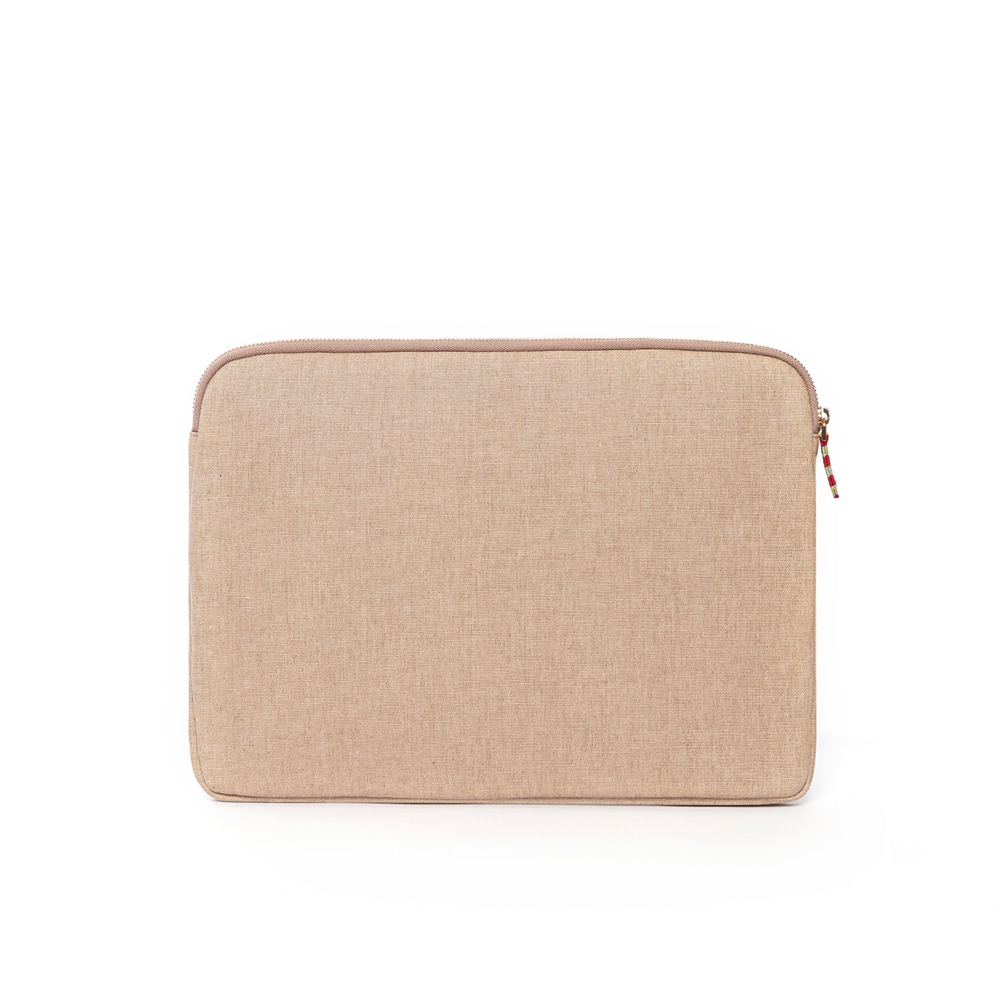 Zipped Cream Canvas Laptop Case for 13" 14" 4