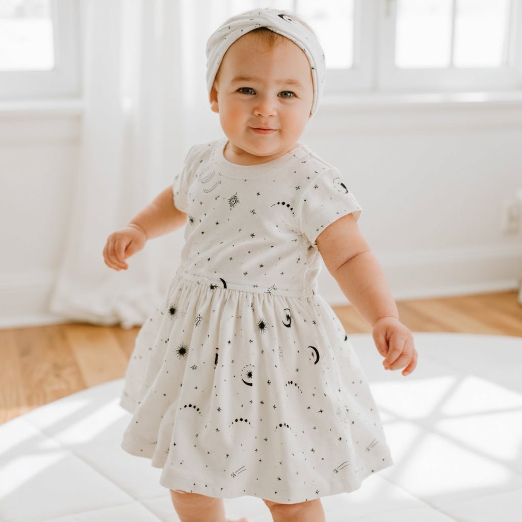 short sleeve twirl dress | celestial 7
