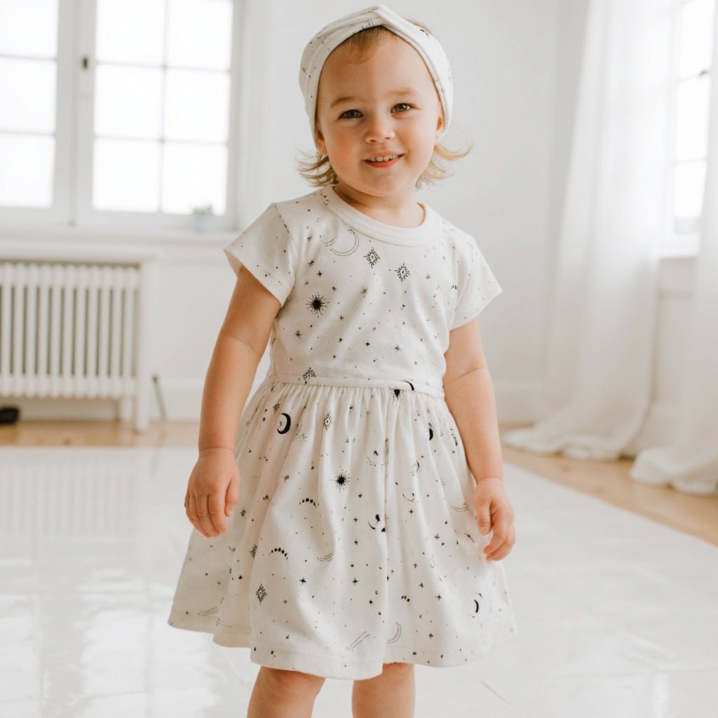 short sleeve twirl dress | celestial 10