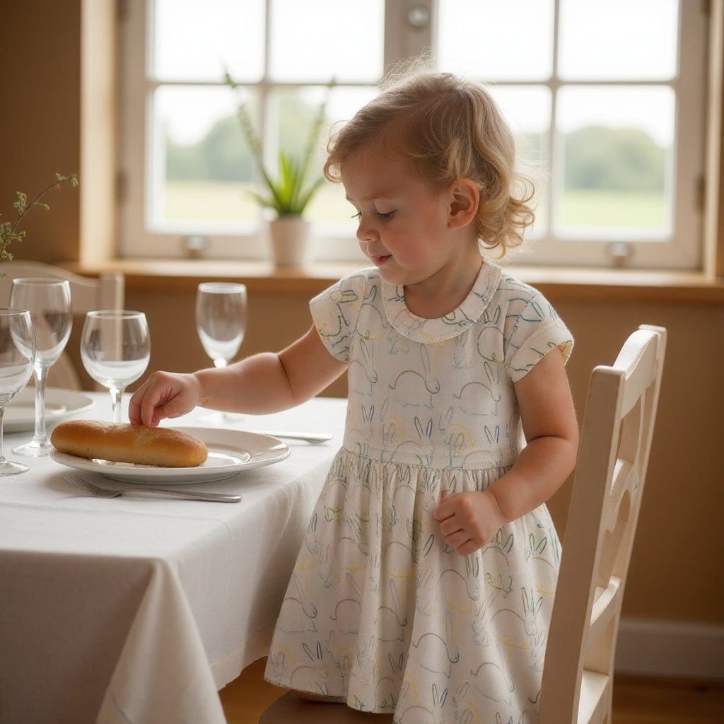 short sleeve twirl dress | bunnies 5