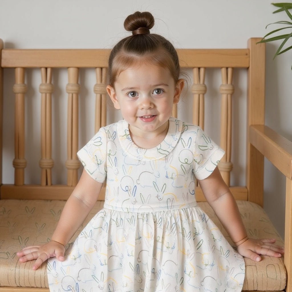 short sleeve twirl dress | bunnies 6