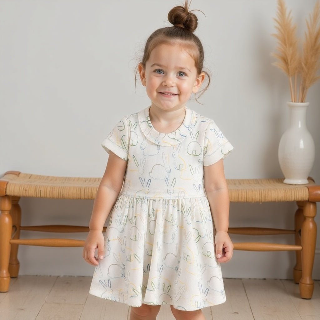 short sleeve twirl dress | bunnies 7