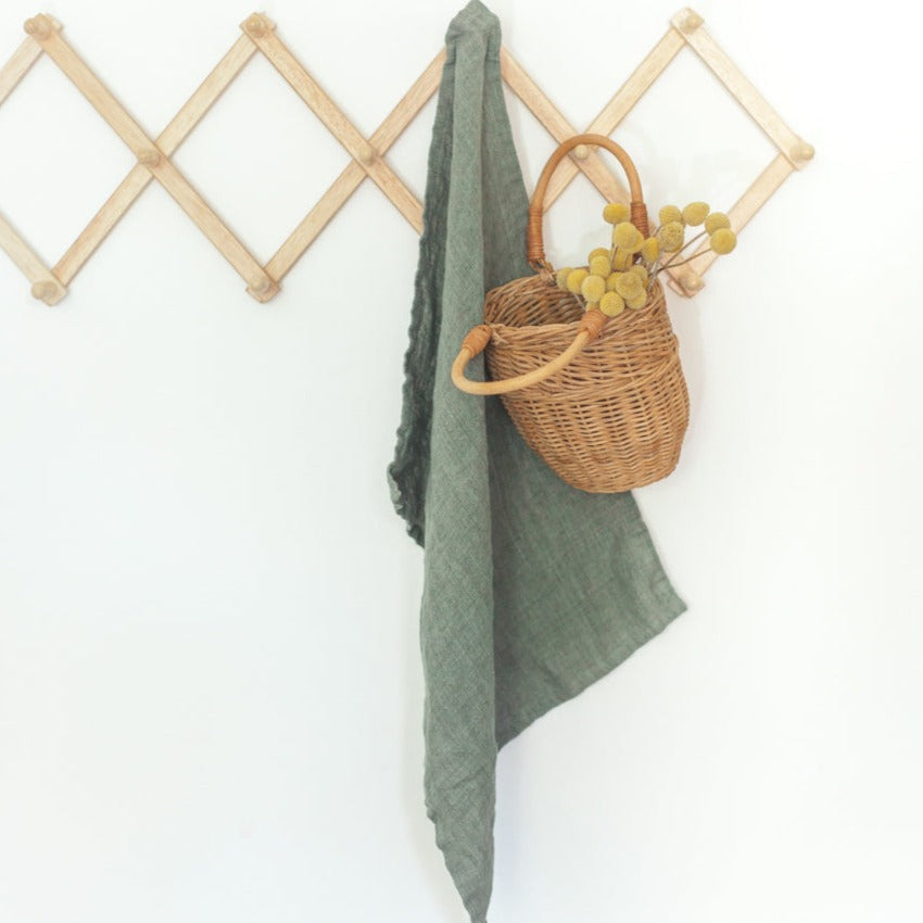 Stone Washed Linen Tea Towel - Iron Ore 9