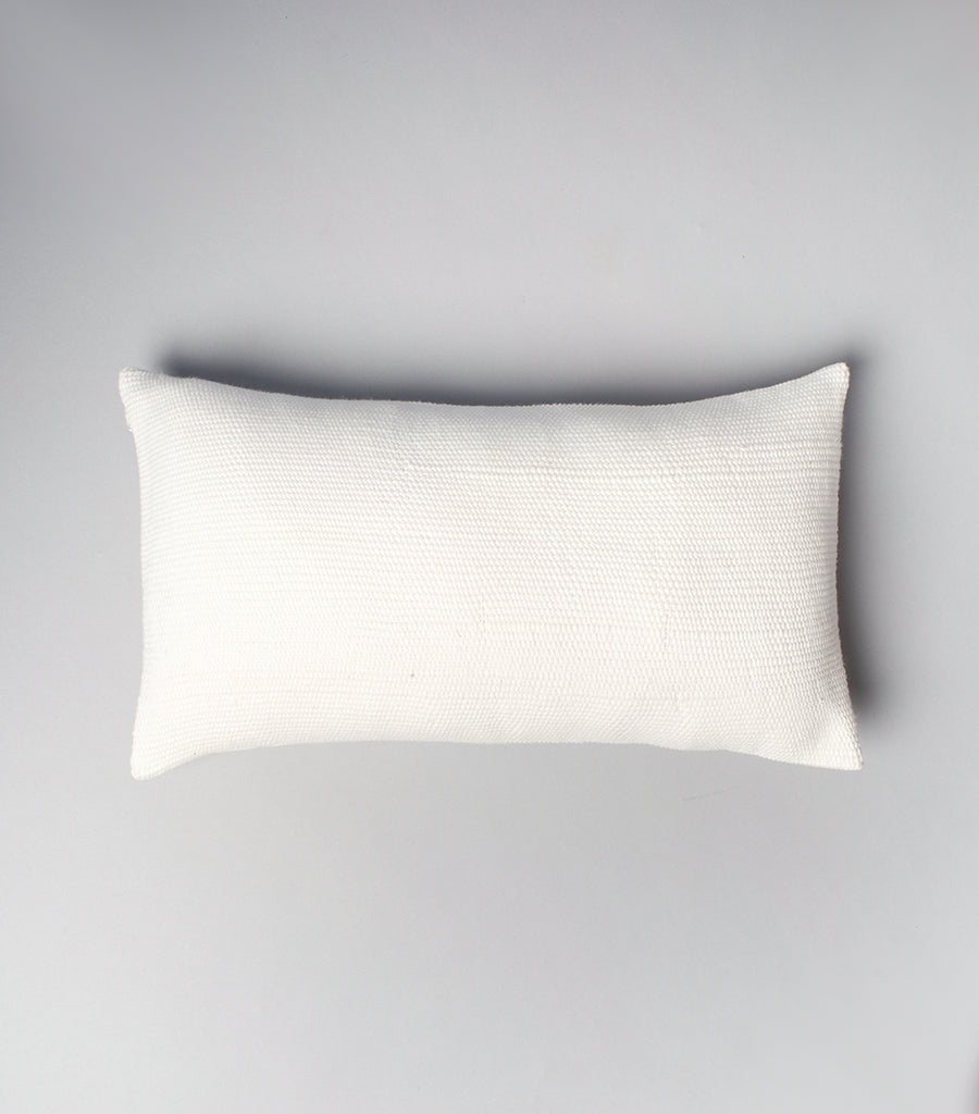 Solid Lumbar Pillow in Ivory Cotton 7
