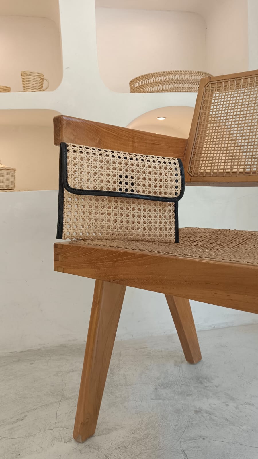 Eva Leather and Rattan Clutch 6