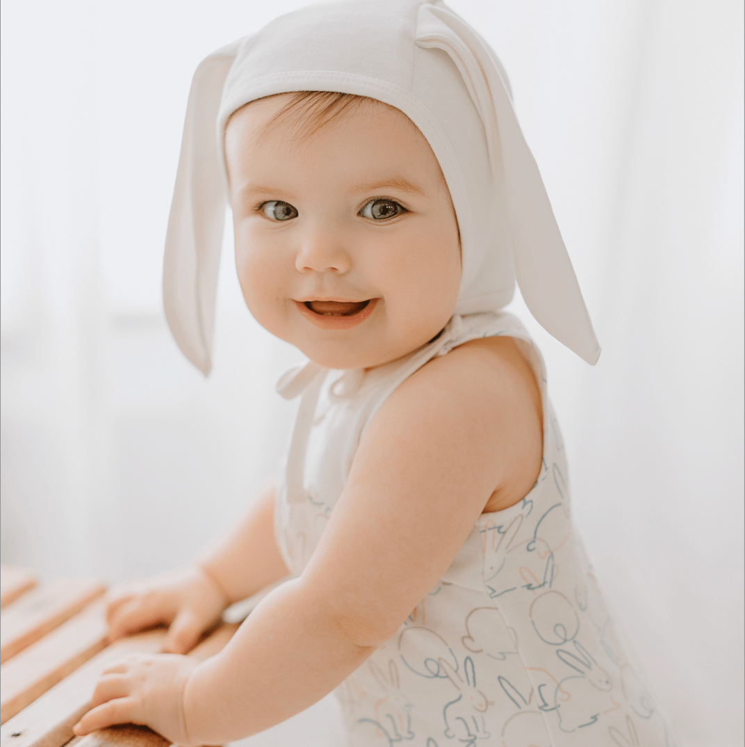 bonnet hat with ears | Ivory 7