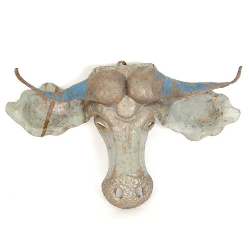 Springbok Animal Mask - Recycled Metal Wall Art 6