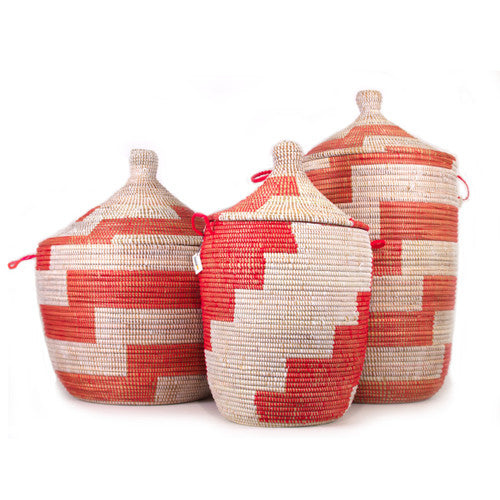 Low Storage Basket - Red Stripe 3