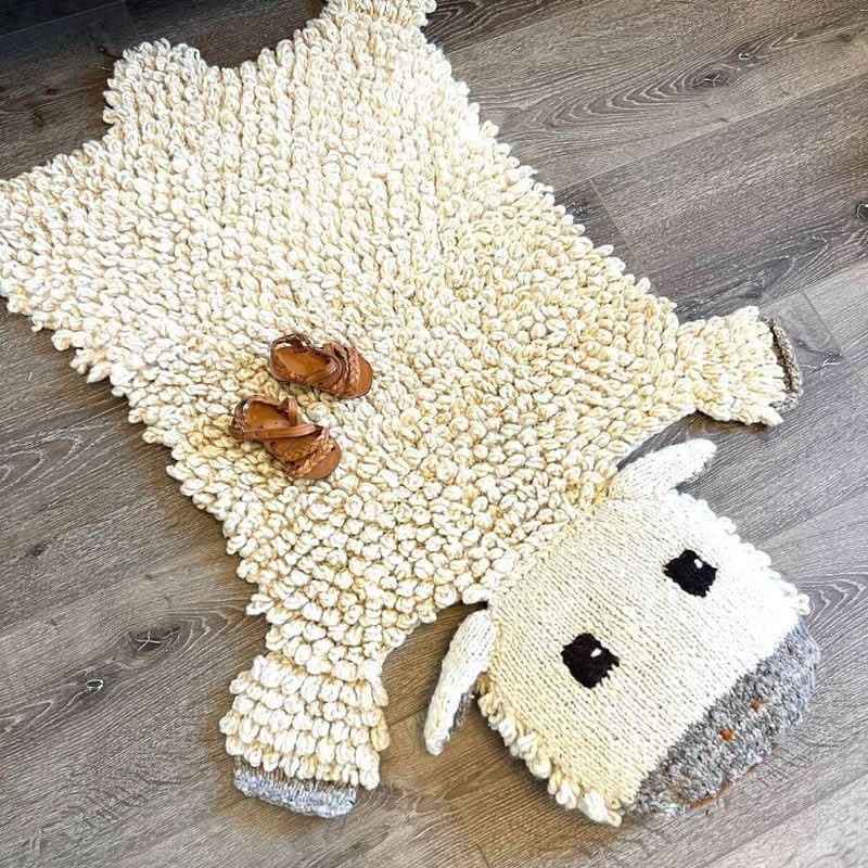 Organic Wool Play Mat + Nursery Rug  | Sheep 4