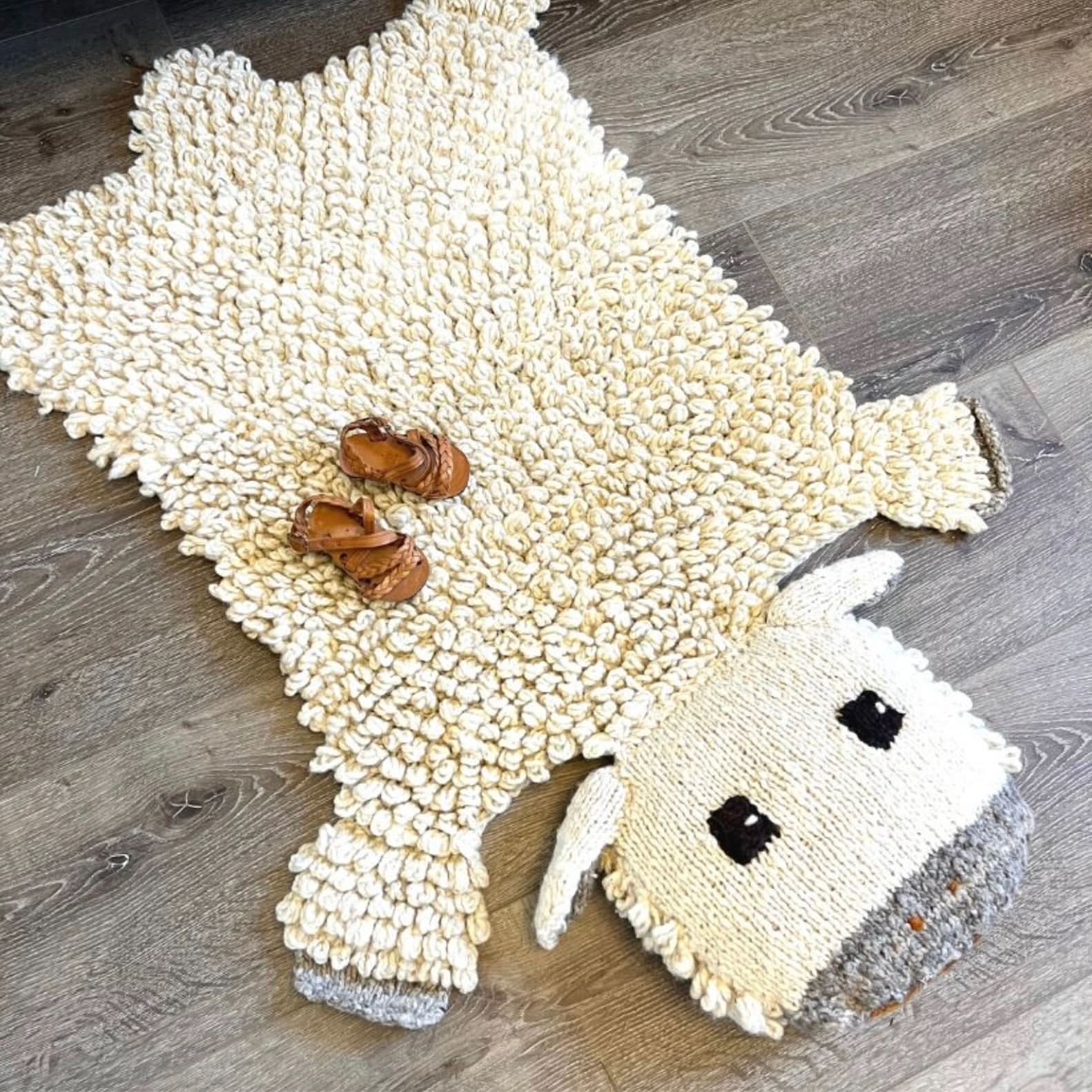 Organic Wool Play Mat + Nursery Rug  | Sheep 5