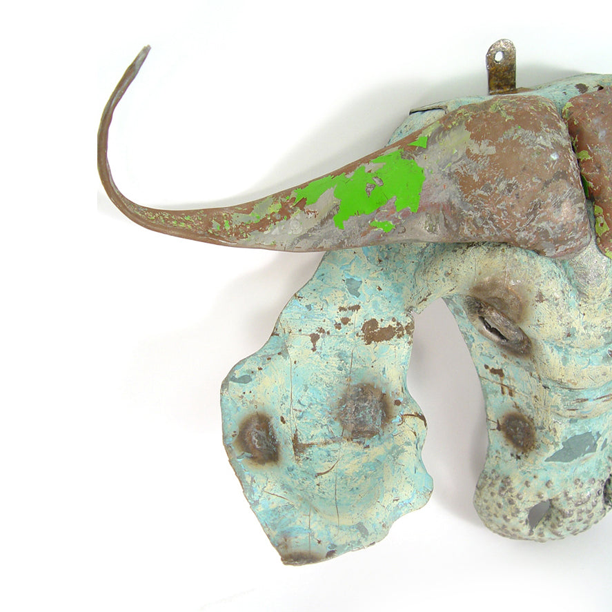 Buffalo Animal Mask - Recycled Metal Wall Art 3