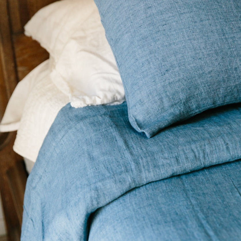 Linen Duvet Cover Set - Denim Blue 7