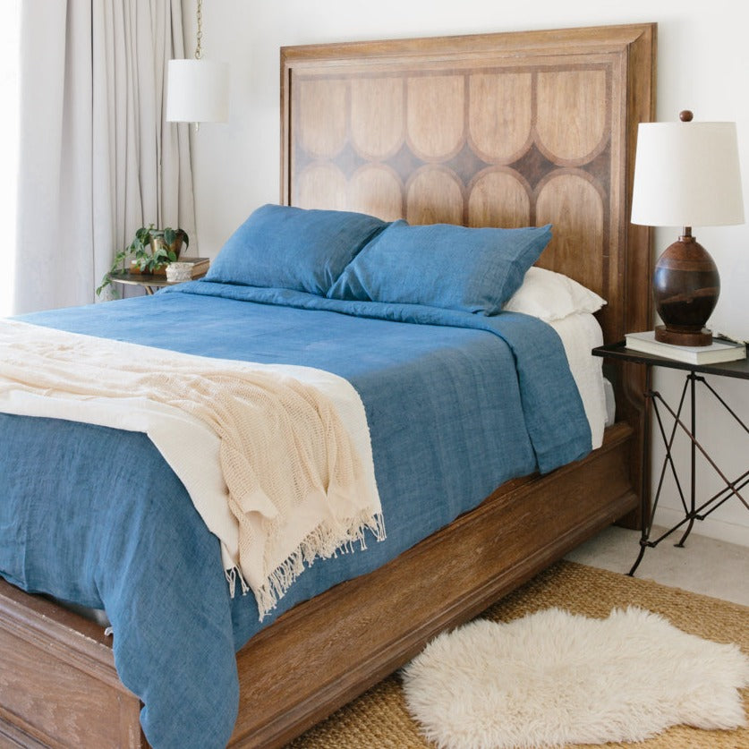 Linen Duvet Cover Set - Denim Blue 9