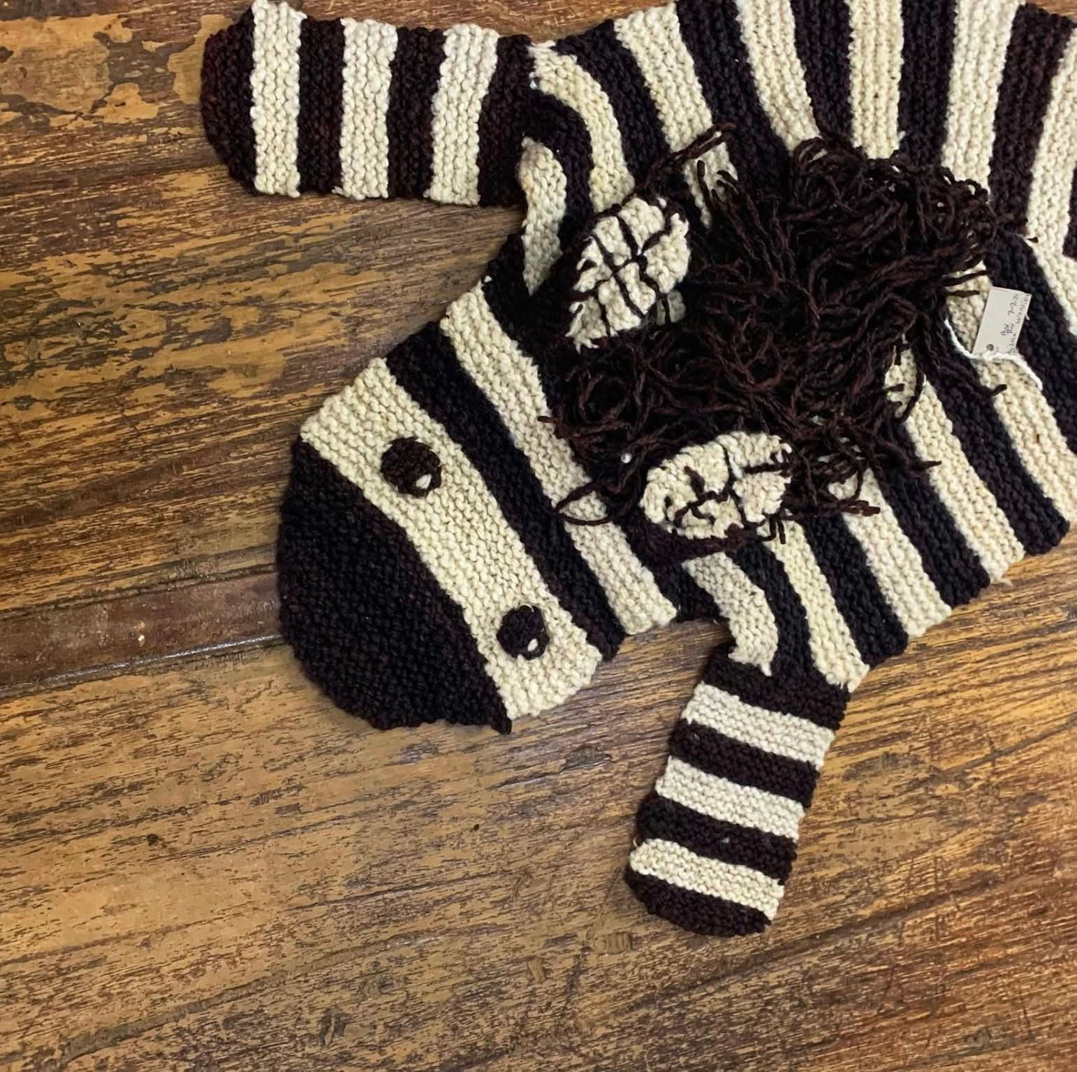 Organic Wool Play Mat + Nursery Rug  | Zebra 3