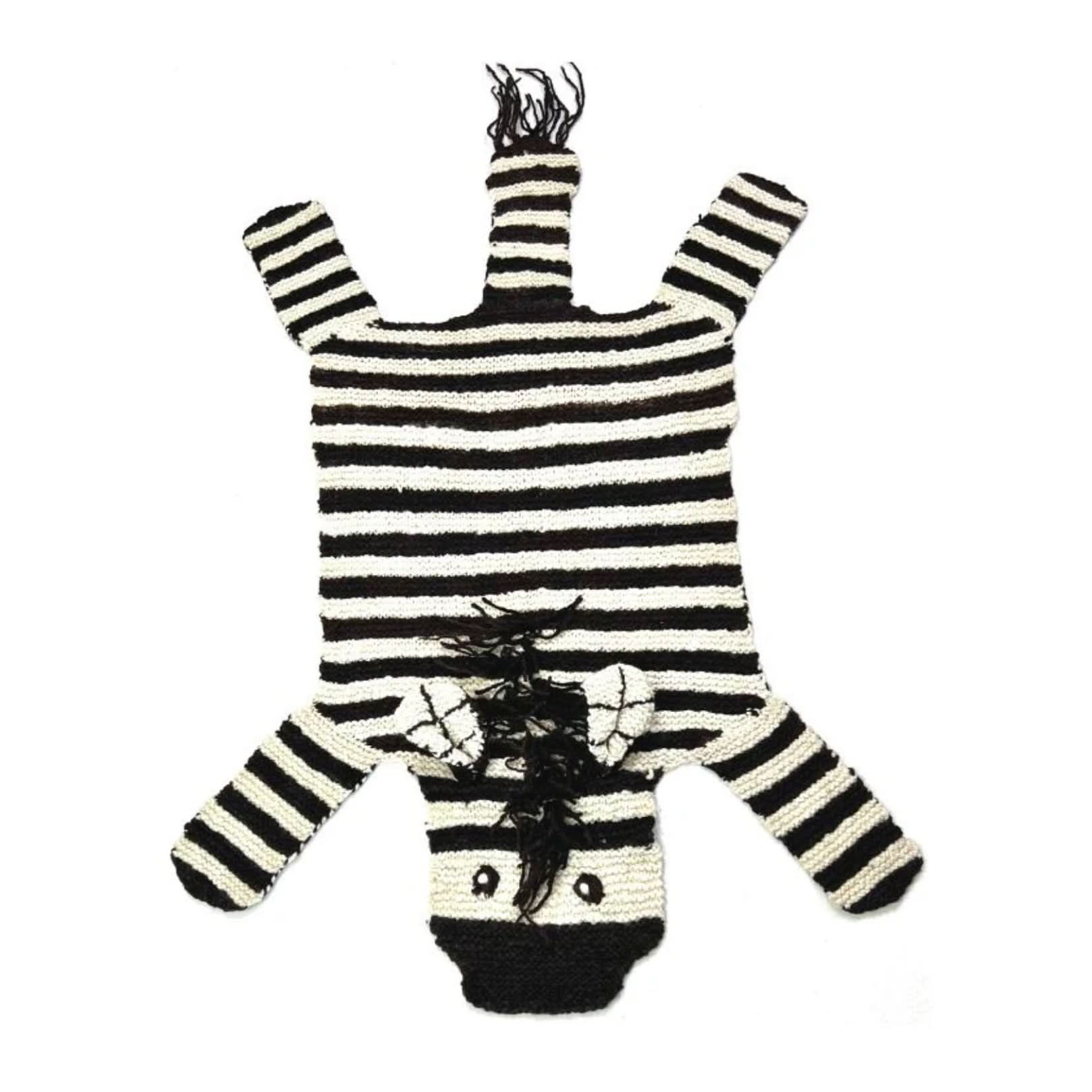 Organic Wool Play Mat + Nursery Rug  | Zebra 4
